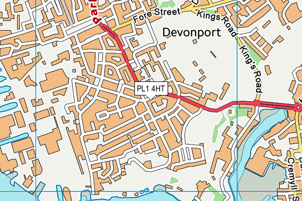 PL1 4HT map - OS VectorMap District (Ordnance Survey)