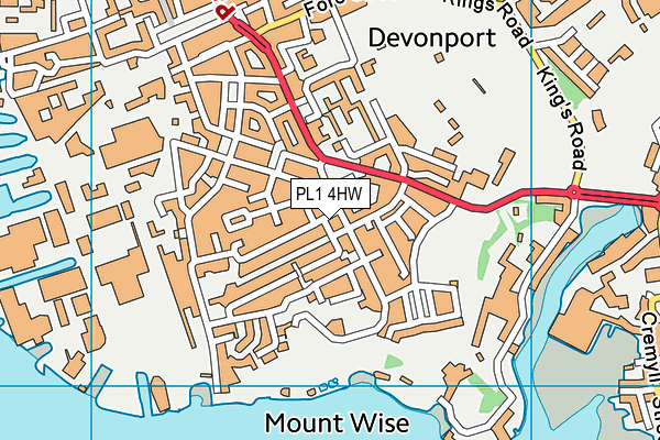 PL1 4HW map - OS VectorMap District (Ordnance Survey)