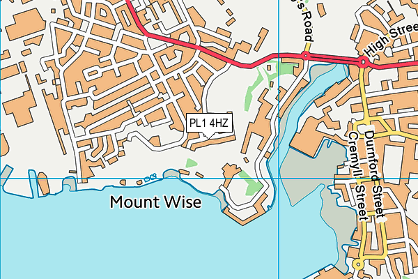 PL1 4HZ map - OS VectorMap District (Ordnance Survey)