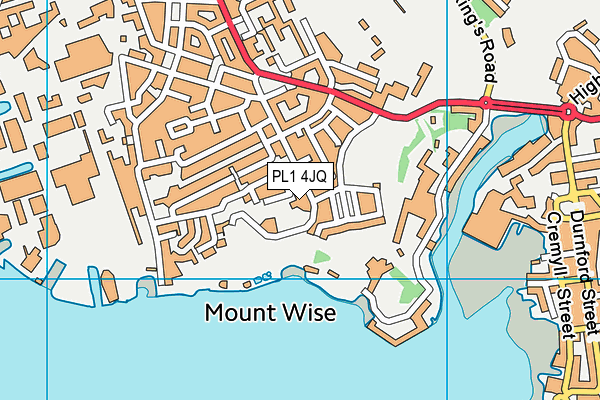 PL1 4JQ map - OS VectorMap District (Ordnance Survey)