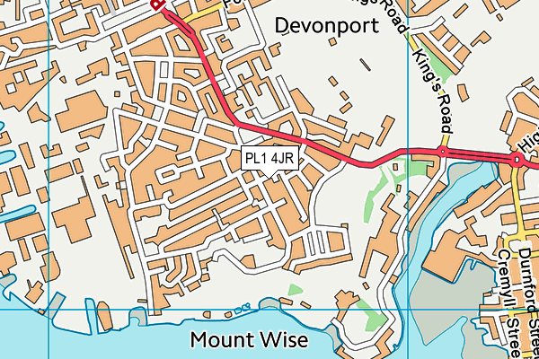 PL1 4JR map - OS VectorMap District (Ordnance Survey)