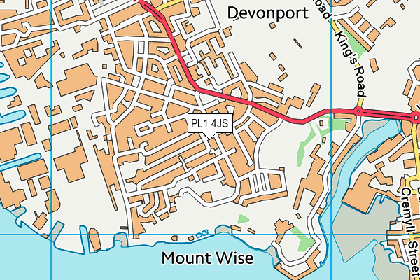 PL1 4JS map - OS VectorMap District (Ordnance Survey)