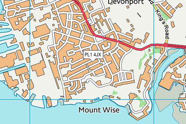 PL1 4JX map - OS VectorMap District (Ordnance Survey)