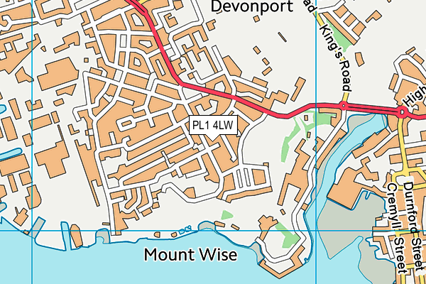 PL1 4LW map - OS VectorMap District (Ordnance Survey)