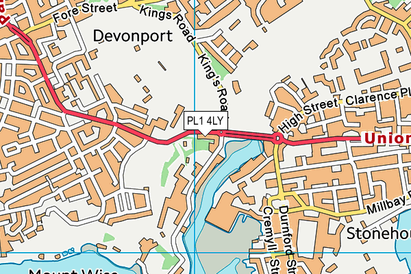 PL1 4LY map - OS VectorMap District (Ordnance Survey)