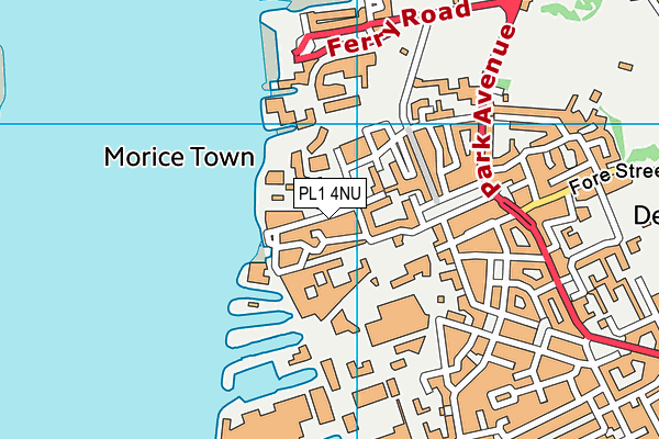 PL1 4NU map - OS VectorMap District (Ordnance Survey)