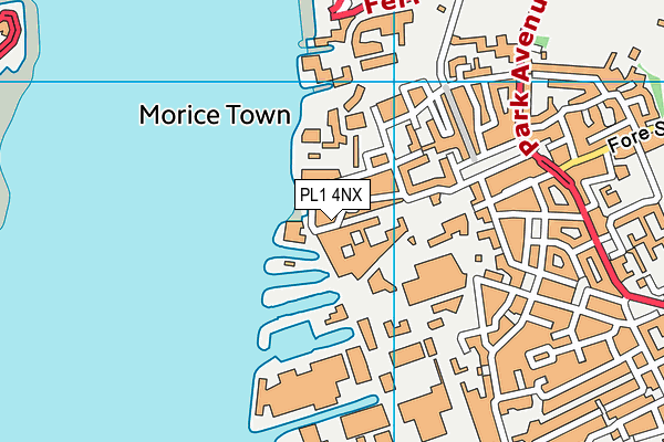 PL1 4NX map - OS VectorMap District (Ordnance Survey)