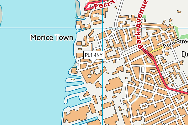 PL1 4NY map - OS VectorMap District (Ordnance Survey)