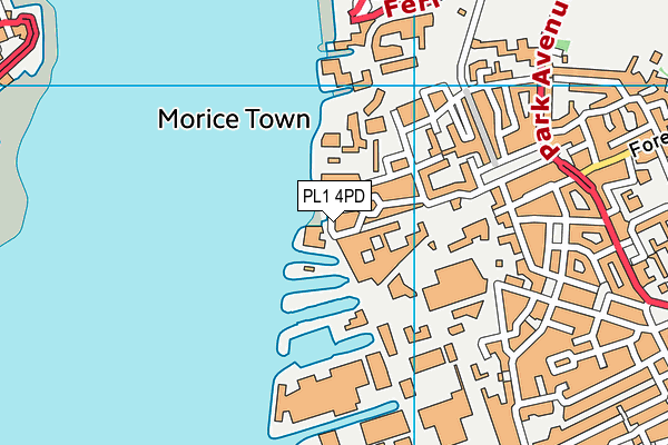 PL1 4PD map - OS VectorMap District (Ordnance Survey)