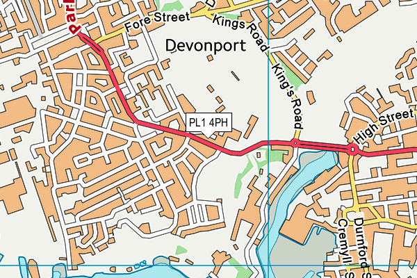 PL1 4PH map - OS VectorMap District (Ordnance Survey)