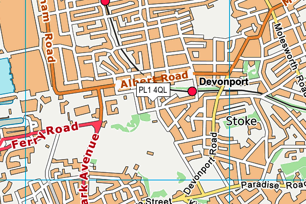 PL1 4QL map - OS VectorMap District (Ordnance Survey)