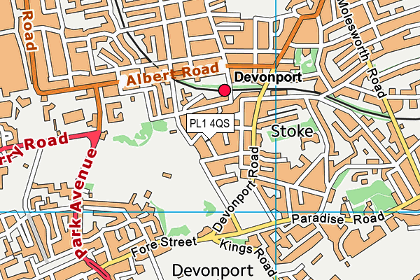 PL1 4QS map - OS VectorMap District (Ordnance Survey)