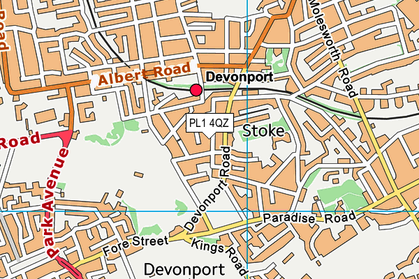 PL1 4QZ map - OS VectorMap District (Ordnance Survey)