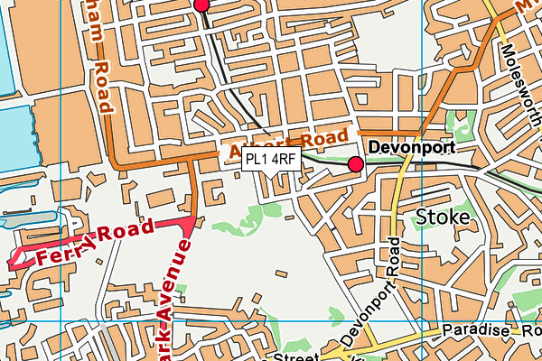 PL1 4RF map - OS VectorMap District (Ordnance Survey)