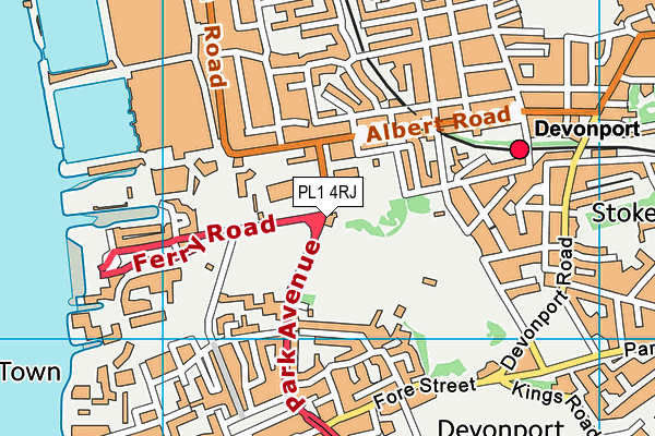 PL1 4RJ map - OS VectorMap District (Ordnance Survey)