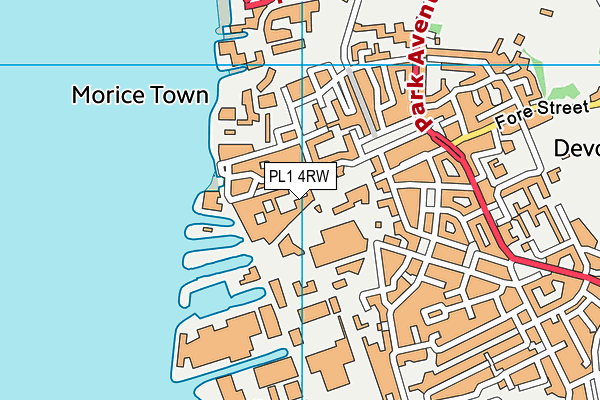 PL1 4RW map - OS VectorMap District (Ordnance Survey)