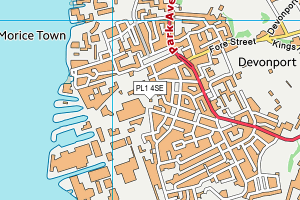 PL1 4SE map - OS VectorMap District (Ordnance Survey)