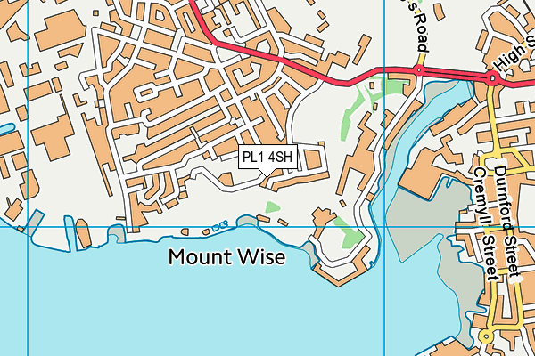 PL1 4SH map - OS VectorMap District (Ordnance Survey)