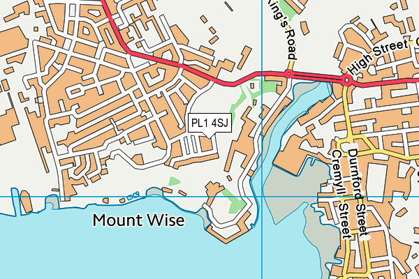 Mount Wise map (PL1 4SJ) - OS VectorMap District (Ordnance Survey)