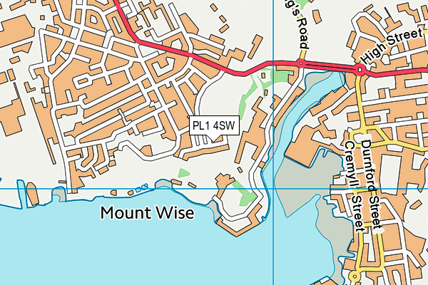 PL1 4SW map - OS VectorMap District (Ordnance Survey)