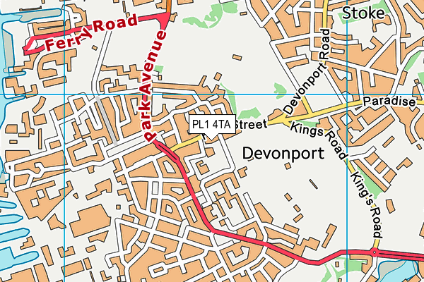 PL1 4TA map - OS VectorMap District (Ordnance Survey)