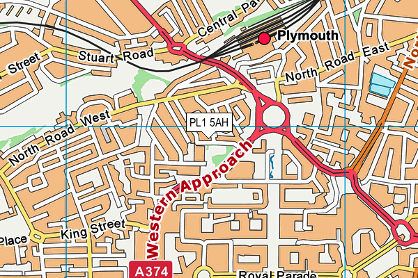 PL1 5AH map - OS VectorMap District (Ordnance Survey)