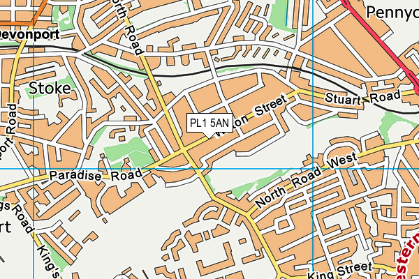 PL1 5AN map - OS VectorMap District (Ordnance Survey)