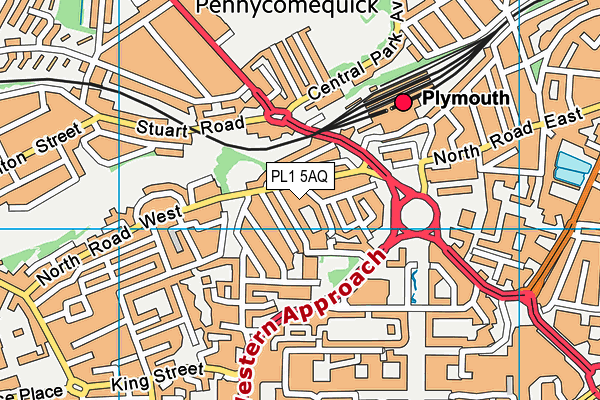 PL1 5AQ map - OS VectorMap District (Ordnance Survey)