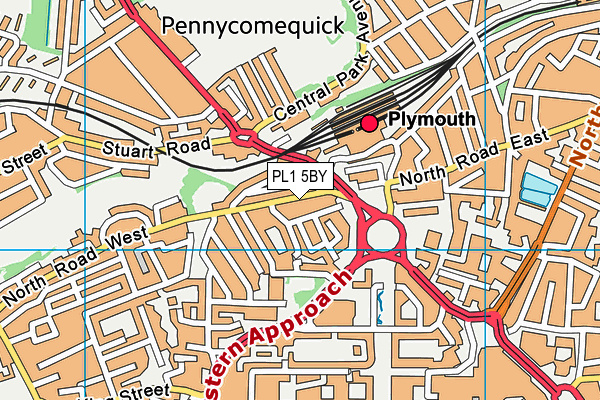 PL1 5BY map - OS VectorMap District (Ordnance Survey)