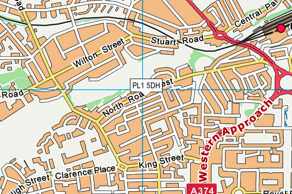 PL1 5DH map - OS VectorMap District (Ordnance Survey)