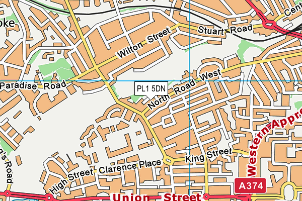 PL1 5DN map - OS VectorMap District (Ordnance Survey)
