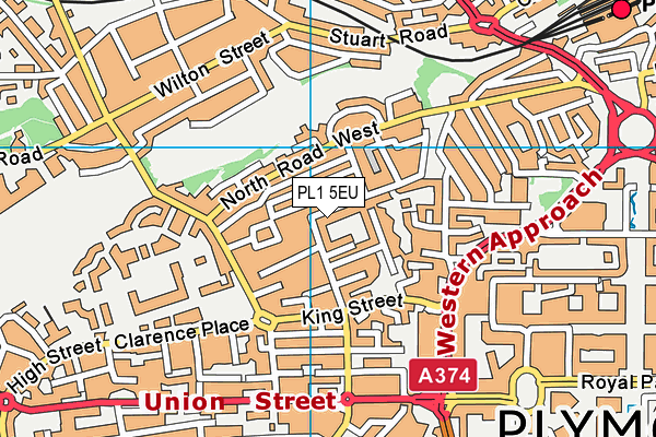 PL1 5EU map - OS VectorMap District (Ordnance Survey)