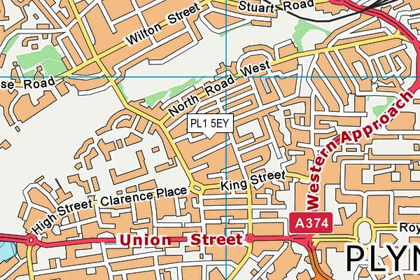 PL1 5EY map - OS VectorMap District (Ordnance Survey)