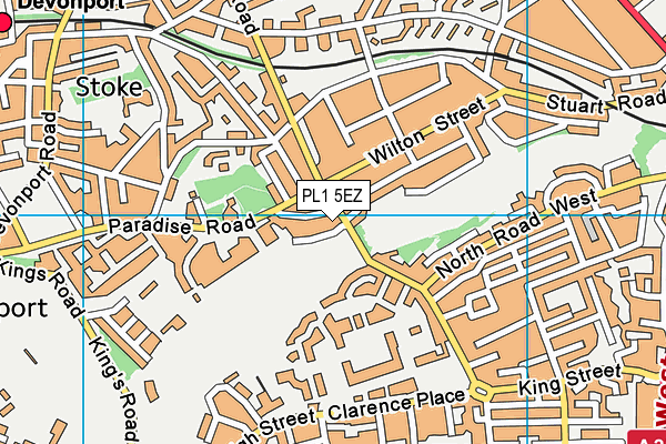 PL1 5EZ map - OS VectorMap District (Ordnance Survey)