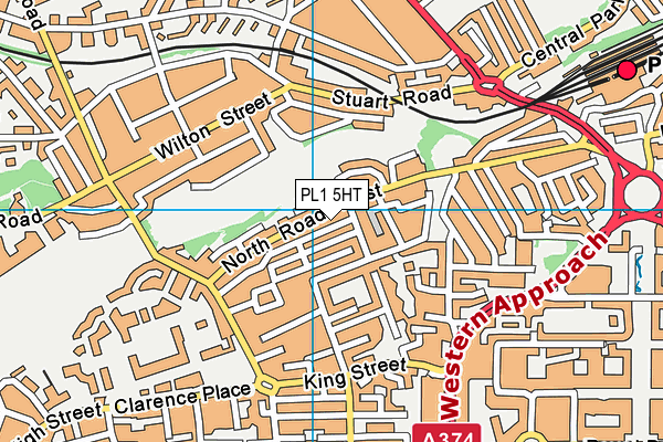 PL1 5HT map - OS VectorMap District (Ordnance Survey)