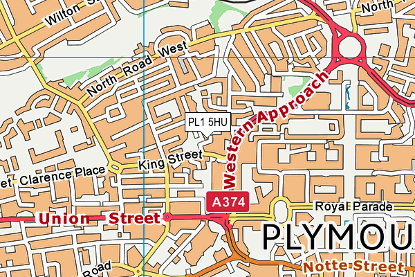 PL1 5HU map - OS VectorMap District (Ordnance Survey)