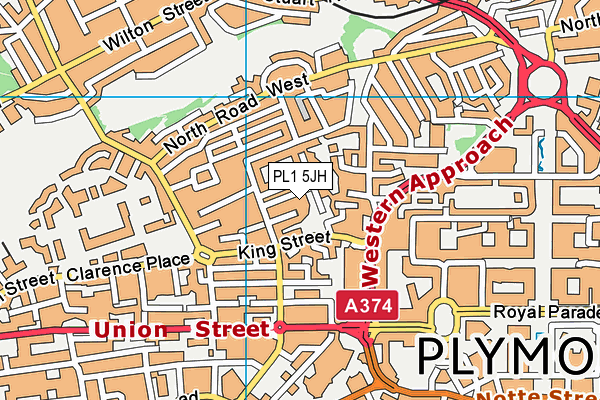 PL1 5JH map - OS VectorMap District (Ordnance Survey)