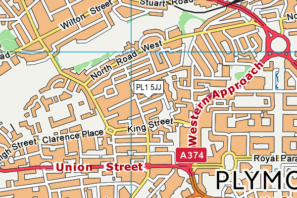 PL1 5JJ map - OS VectorMap District (Ordnance Survey)
