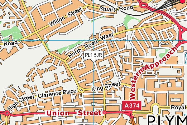 PL1 5JR map - OS VectorMap District (Ordnance Survey)