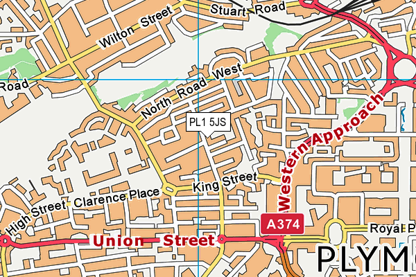 PL1 5JS map - OS VectorMap District (Ordnance Survey)