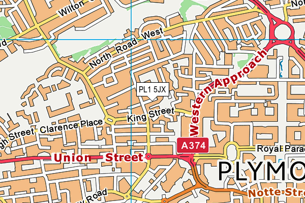 PL1 5JX map - OS VectorMap District (Ordnance Survey)