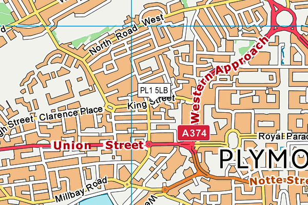 PL1 5LB map - OS VectorMap District (Ordnance Survey)