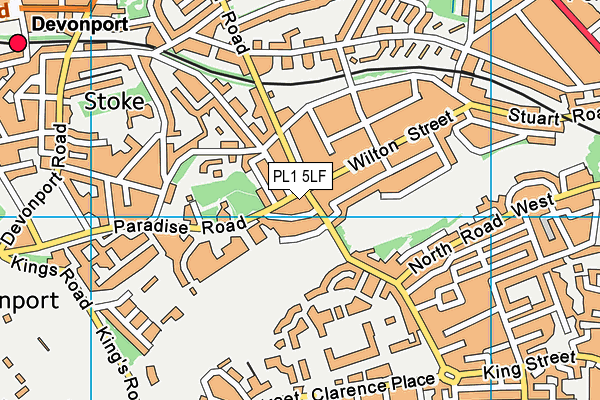 PL1 5LF map - OS VectorMap District (Ordnance Survey)