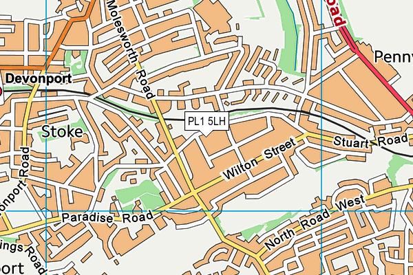 PL1 5LH map - OS VectorMap District (Ordnance Survey)