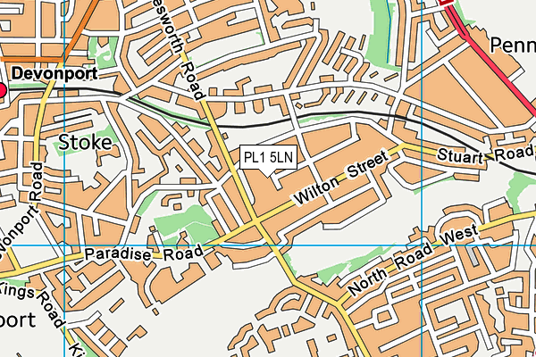 PL1 5LN map - OS VectorMap District (Ordnance Survey)