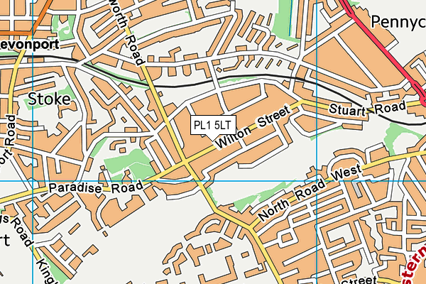 PL1 5LT map - OS VectorMap District (Ordnance Survey)
