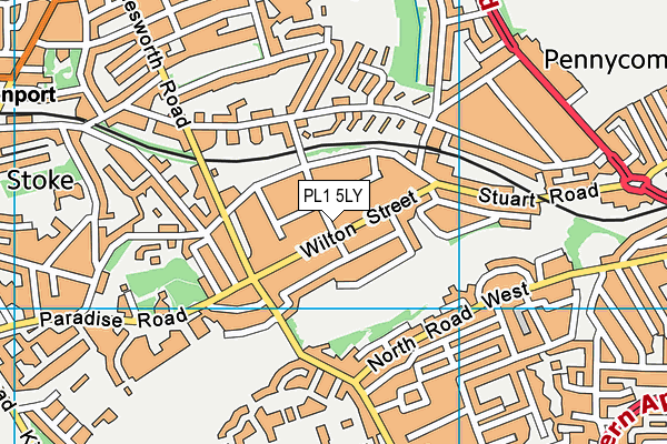 PL1 5LY map - OS VectorMap District (Ordnance Survey)