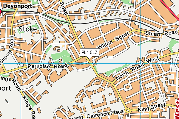 PL1 5LZ map - OS VectorMap District (Ordnance Survey)