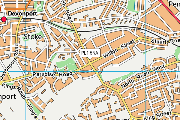 PL1 5NA map - OS VectorMap District (Ordnance Survey)