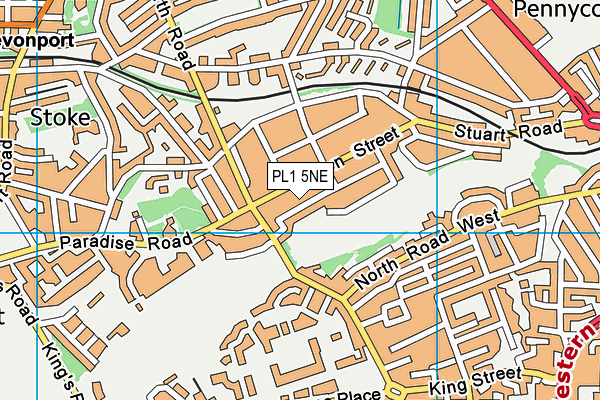 PL1 5NE map - OS VectorMap District (Ordnance Survey)